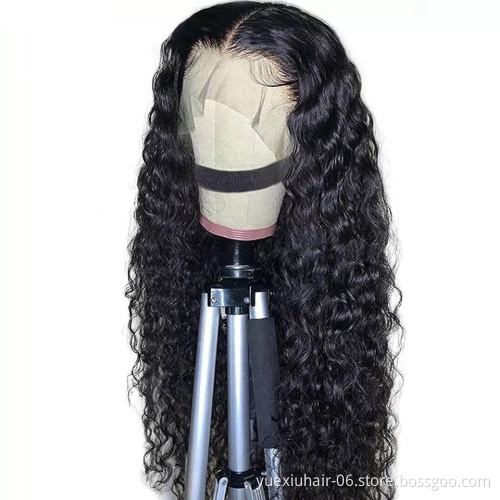 Hot Sale 180% Density 13x4 Brazilian Lace Frontal Wig Transparent Lace Front Human Hair Water Wave Wig For Women